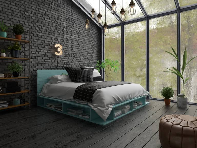 Bedroom interior design 3 D rendering